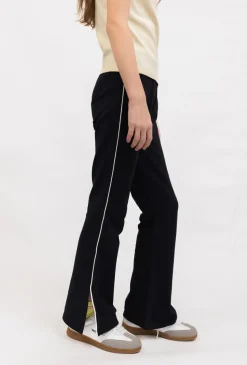Legginsy dziecięce flare (dzwony) z lamówką i rozcięciami