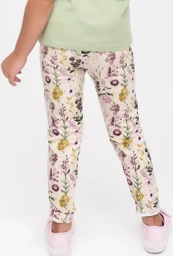Legginsy dziewczęce dzianinowe w kwiatki - 5.10.15.