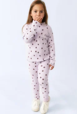 Legginsy dziewczęce prążkowane w grzybki