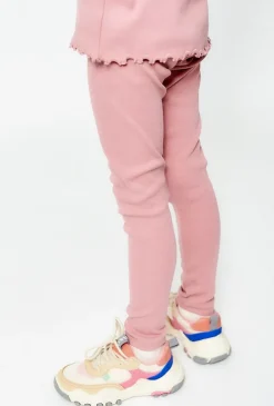 Legginsy dziewczęce - różowe w prążki