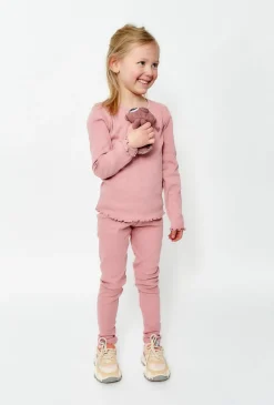 Legginsy dziewczęce - różowe w prążki
