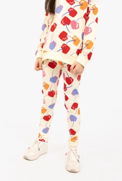 Legginsy dziewczęce w czereśnie