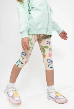 Legginsy dziewczęce 3/4 w kokardy