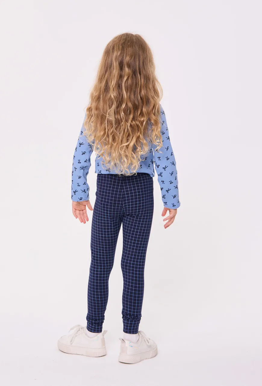 Legginsy dziewczęce w kratkę