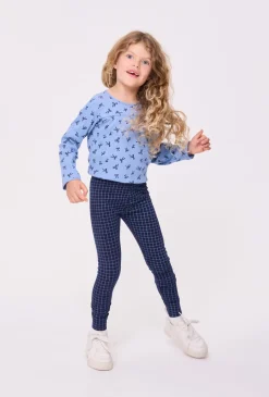 Legginsy dziewczęce w kratkę