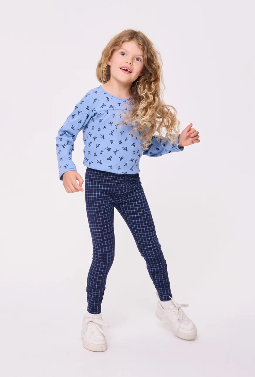 Legginsy dziewczęce w kratkę