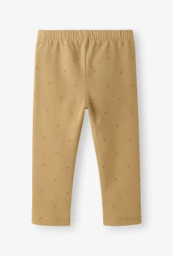 Legginsy dziewczęce z drobnym wzorem