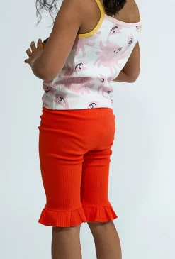 Legginsy dziewczęce 1/2 z falbanką