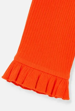 Legginsy dziewczęce 1/2 z falbanką