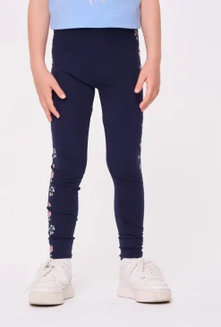 Legginsy dziewczęce z kwiatowym lampasem