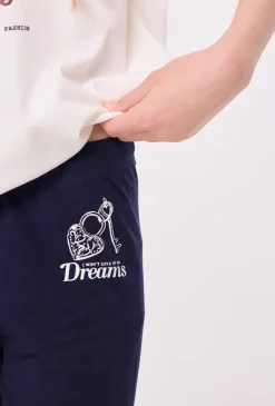 Legginsy dziewczęce z nadrukiem kłódki z kluczykiem