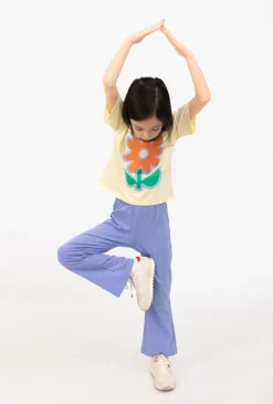 Legginsy flare z bawełny