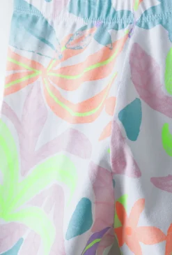 Legginsy kolarki dziewczęce w tropikalne liście