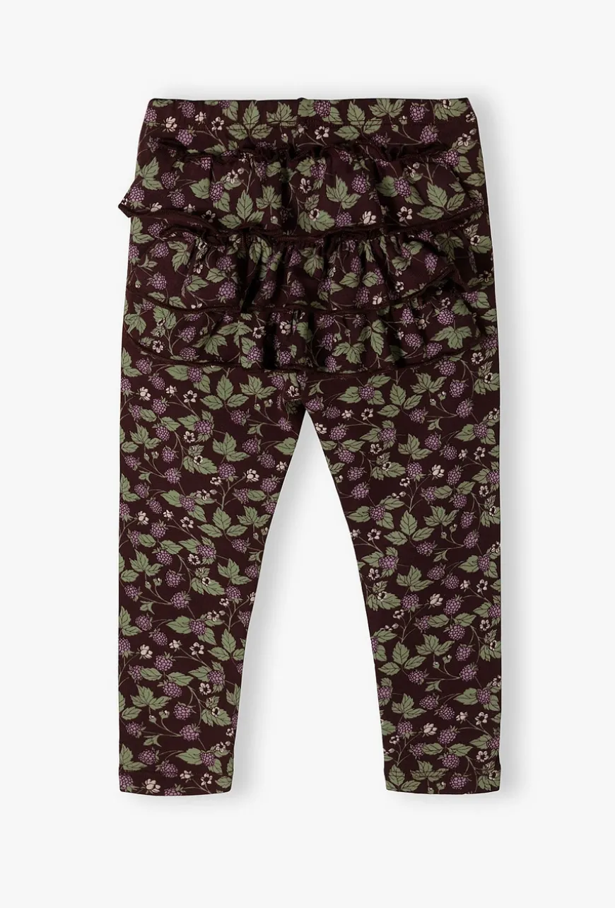 Legginsy niemowlęce z falbanką