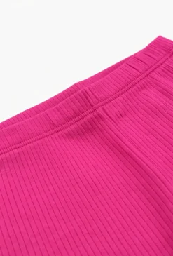 Legginsy prążkowane dla dziewczynki z falbanką