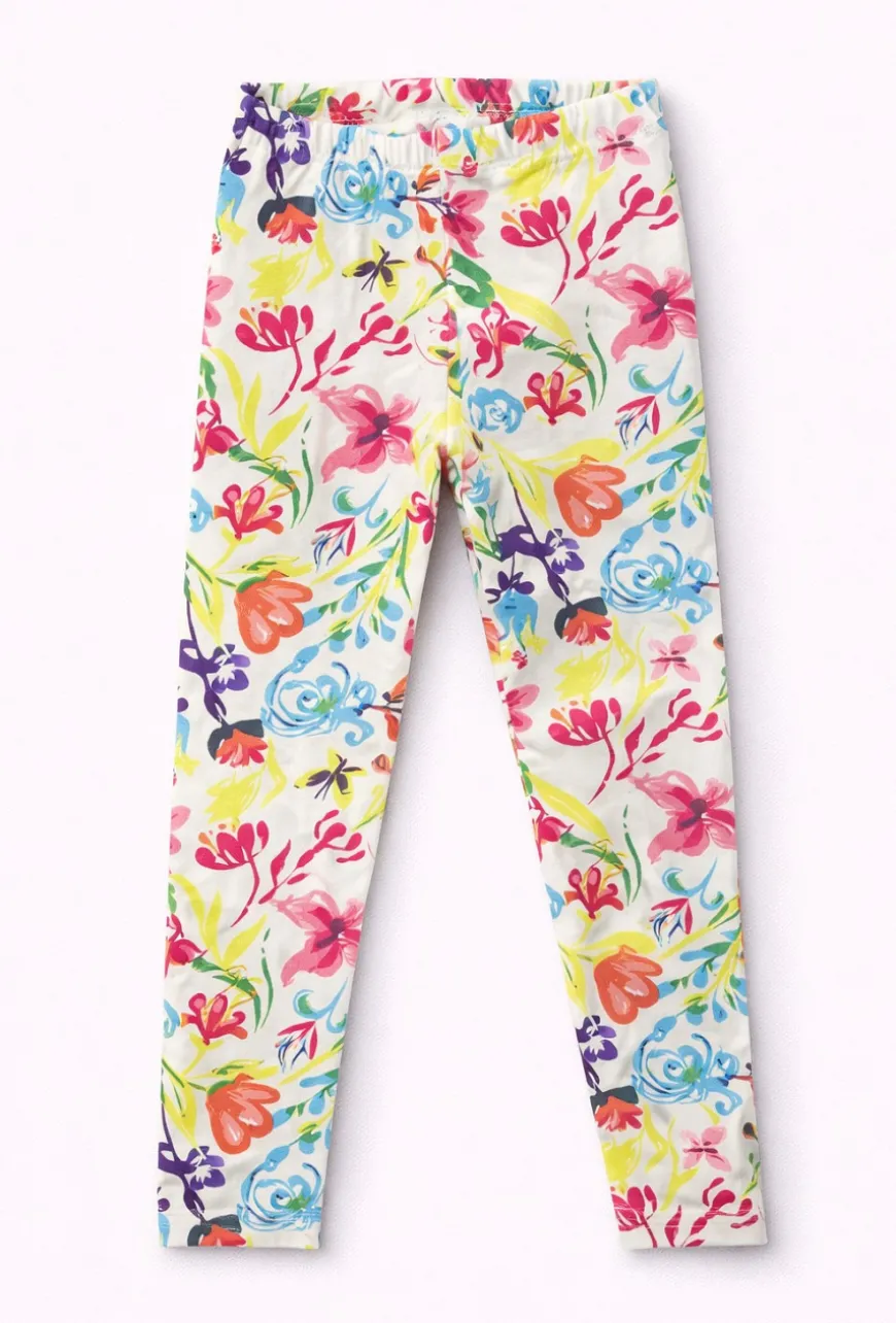 Legginsy w kwiaty dla dziewczynki