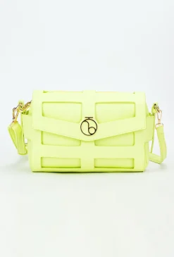 Limonkowa torebka crossbody NOBO z efektowną klapą