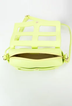 Limonkowa torebka crossbody NOBO z efektowną klapą