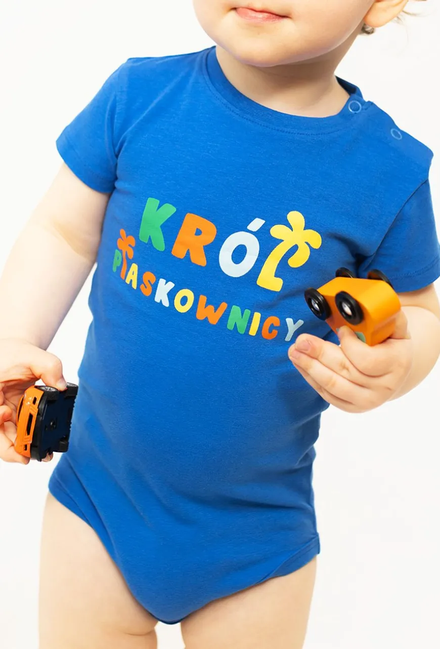 Niebieskie body z krótkim rękawem