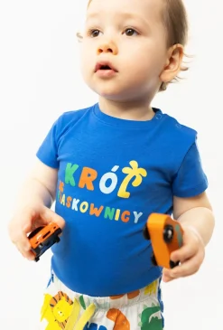 Niebieskie body z krótkim rękawem