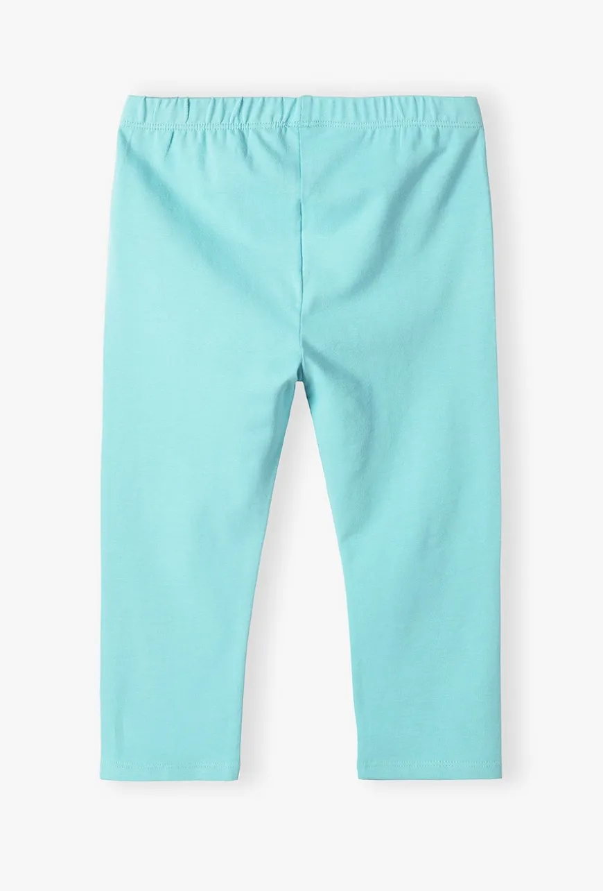 Niebieskie legginsy dziewczęce 3/4 - 5.10.15.