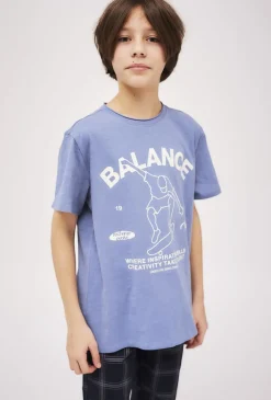 Niebieski t-shirt chłopięcy z nadrukiem - Balance