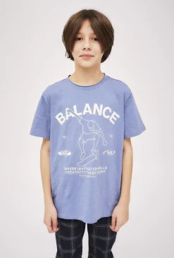 Niebieski t-shirt chłopięcy z nadrukiem - Balance