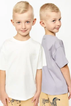2-pak chłopięcych t-shirtów - biały i szary