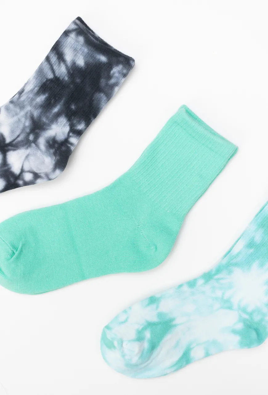 3-pak skarpetek za kostkę w stylu tie-dye