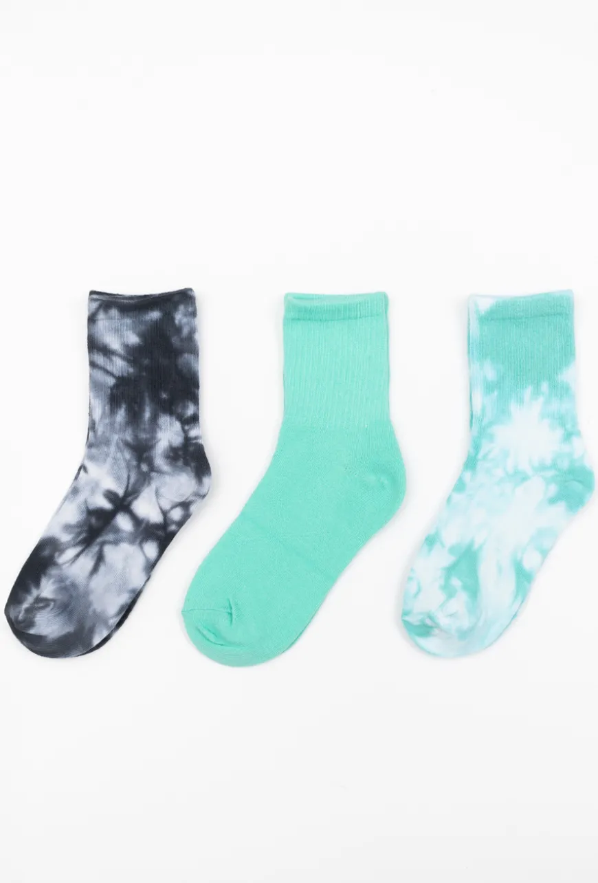 3-pak skarpetek za kostkę w stylu tie-dye