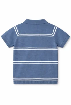 Polo swetrowe w paski dla chłopca