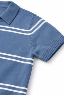 Polo swetrowe w paski dla chłopca