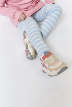 Prążkowane legginsy w paski dla dziewczynki