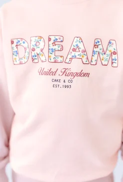 Różowa bluza dziewczęca z napisem DREAM