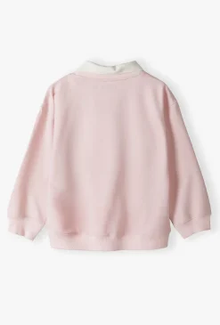 Różowa collegowa bluza dziewczęca z kołnierzykiem - 5.10.15.