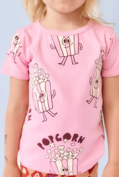 Różowa koszulka z motywem popcornu - Limited Edition
