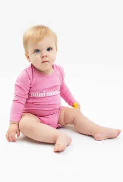 Różowe body z długim rękawem - mini mama - 5.10.15.