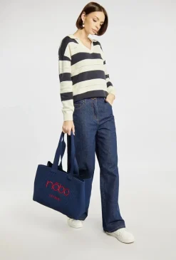 Shopper damski z logo NOBO
