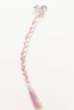 Spinka do włosów z jednorożcem i kolorowym warkoczem