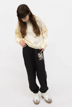 Spodnie dresowe dziewczęce comfort fit „Sweet Days” z motylem