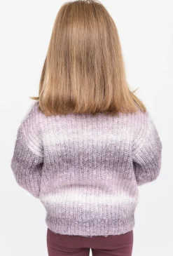 Sweter dziewczęcy rozpinany - fioletowy - ombre - 5.10.15.
