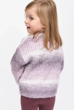 Sweter dziewczęcy rozpinany - fioletowy - ombre - 5.10.15.