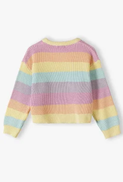 Sweter dziewczęcy w pastelowe paski