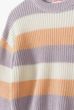 Sweter dziewczęcy w pastelowe paski