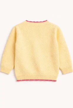 Sweter niemowlęcy rozpinany z kontrastowym wykończeniem