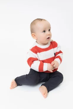 Sweter niemowlęcy w paski