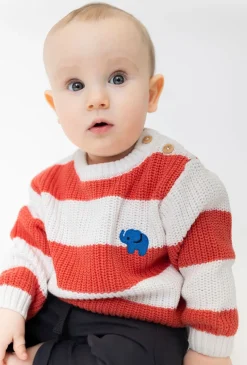 Sweter niemowlęcy w paski