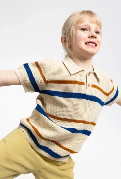 Sweter polo dla chłopca - kontrastowe pasy