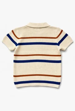 Sweter polo dla chłopca - kontrastowe pasy