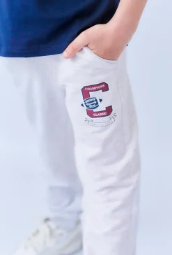 Szare spodnie dresowe chłopięce slim